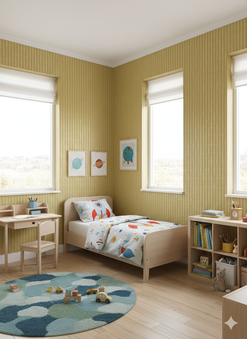 Kendinden Çizgi Dokulu Ucuz Duvar Kağıdı 54166