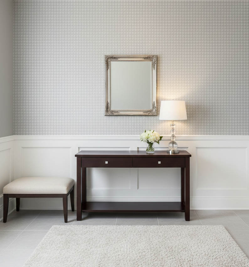 Kırık Beyaz kazayağı Desen Ucuz Duvar Kağıdı 761382