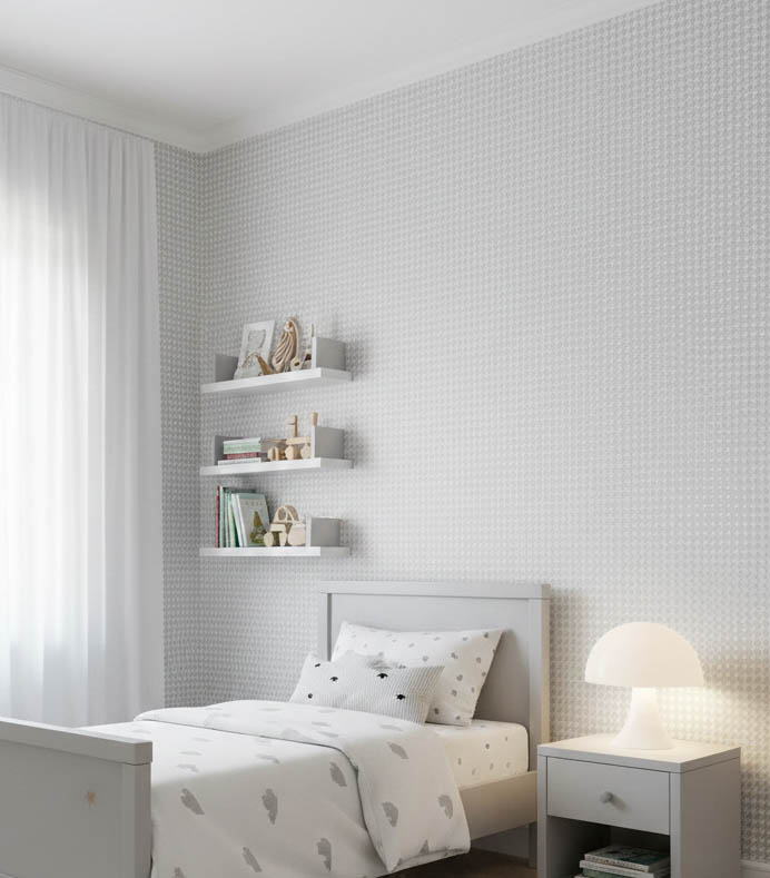 Kırık Beyaz kazayağı Desen Ucuz Duvar Kağıdı 761382