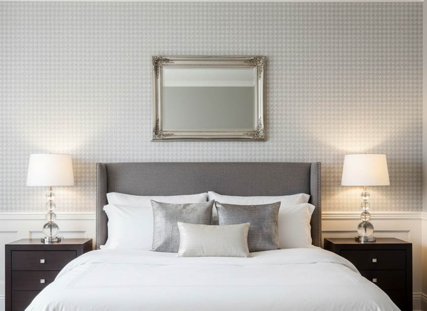 Kırık Beyaz kazayağı Desen Ucuz Duvar Kağıdı 761382