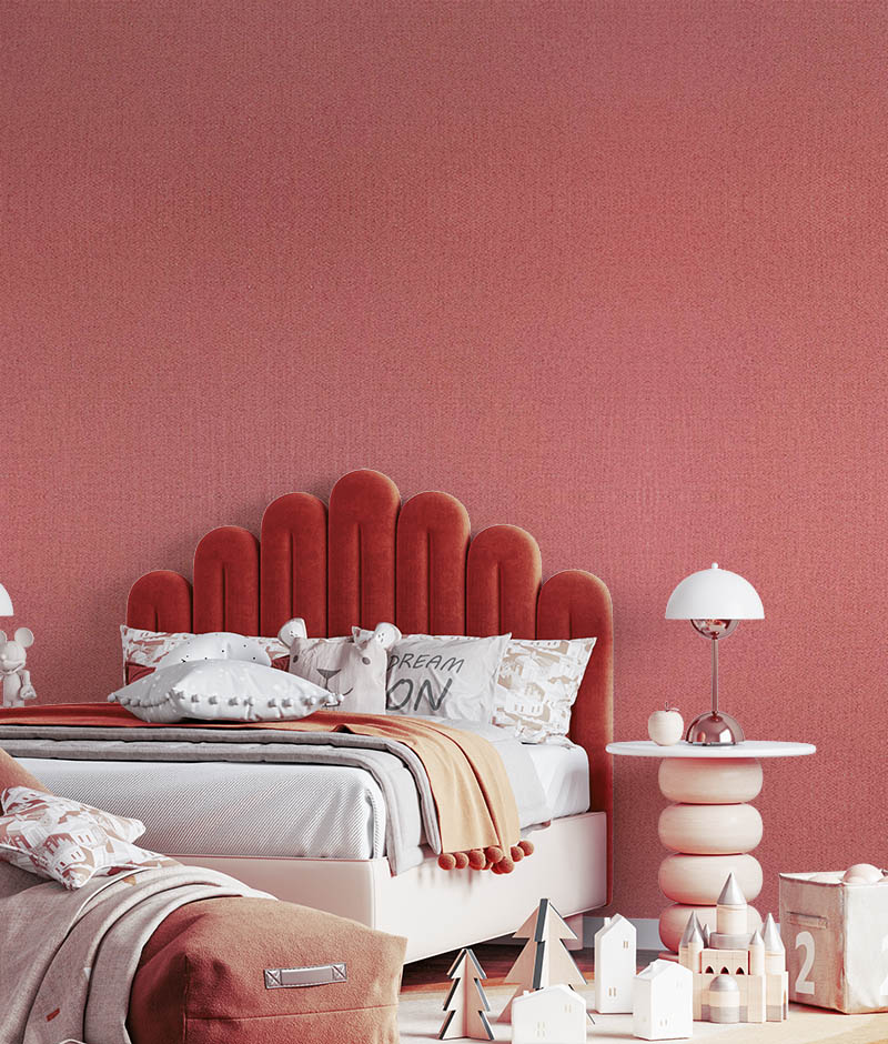 Kırmızı Çizgili Dokulu Hafif Simli 16 M2 Duvar Kağıdı 55236