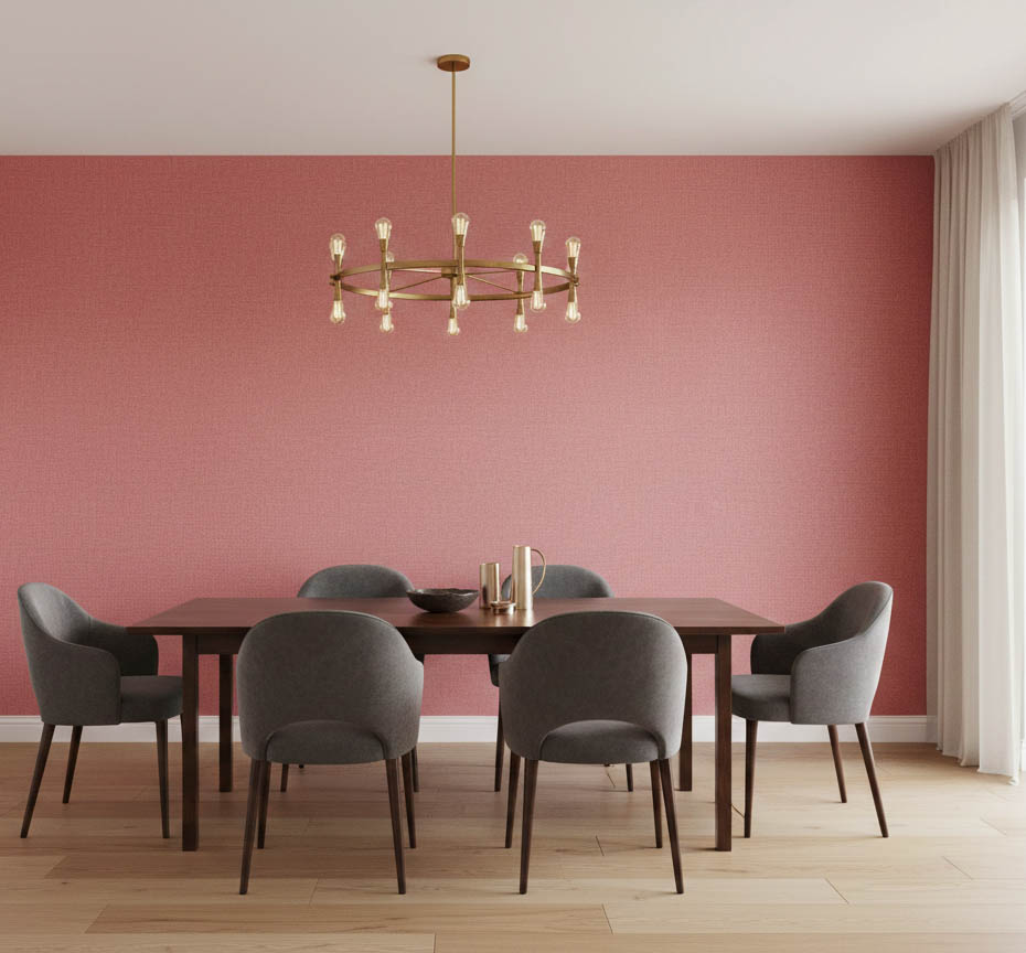 Kırmızı Çizgili Dokulu Hafif Simli 16 M2 Duvar Kağıdı 55236