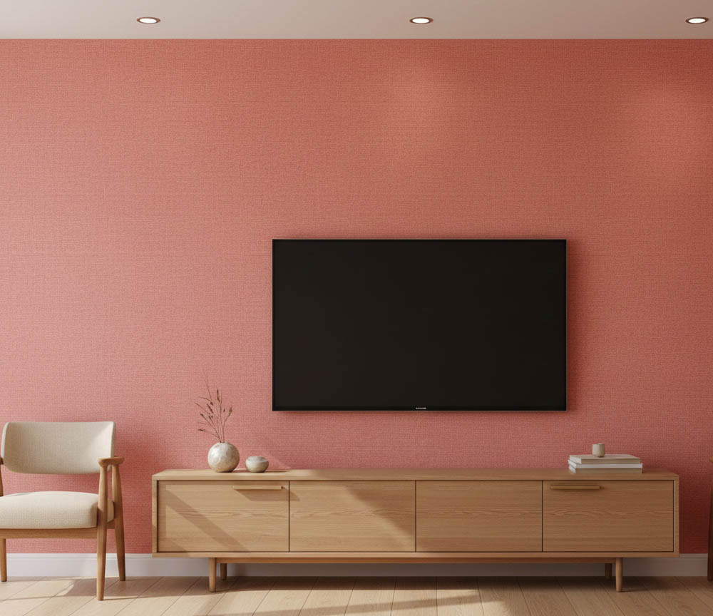 Kırmızı Çizgili Dokulu Hafif Simli 16 M2 Duvar Kağıdı 55236