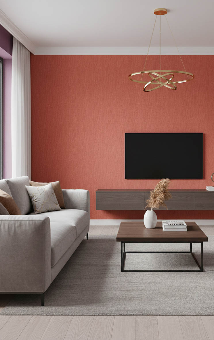 Kırmızı Çizgili Ucuz Duvar Kağıdı 54249