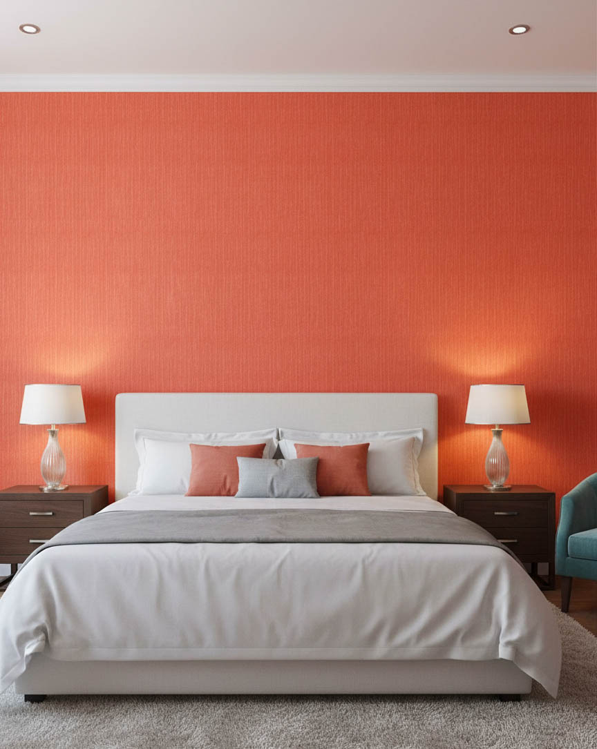 Kırmızı Çizgili Ucuz Duvar Kağıdı 54249