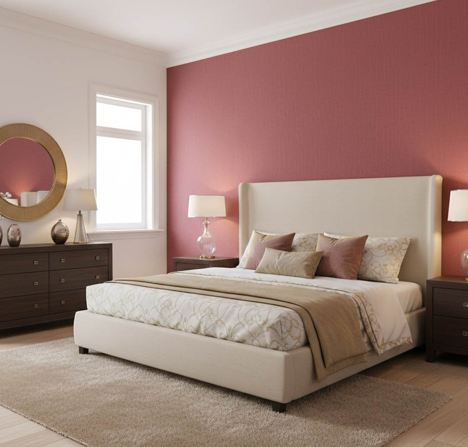 Kırmızı Dikey Dokulu Ucuz Duvar Kağıdı 773774