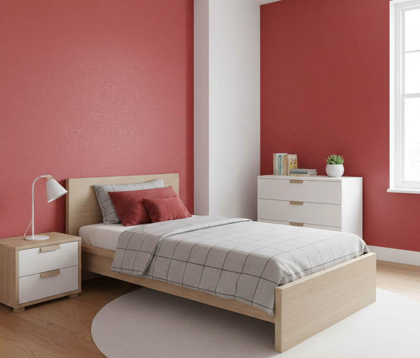 Kırmızı Parlak Dokulu Ucuz Duvar Kağıdı 43592