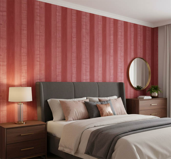 Kırmızı Yağlı Boya Tasarım Duvar Kağıdı 3036