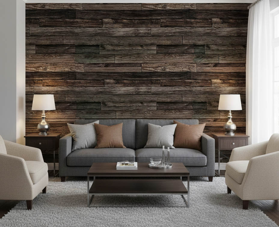 Koyu Kahve Ahşap Desen 16 M2 Duvar Kağıdı 65150-4