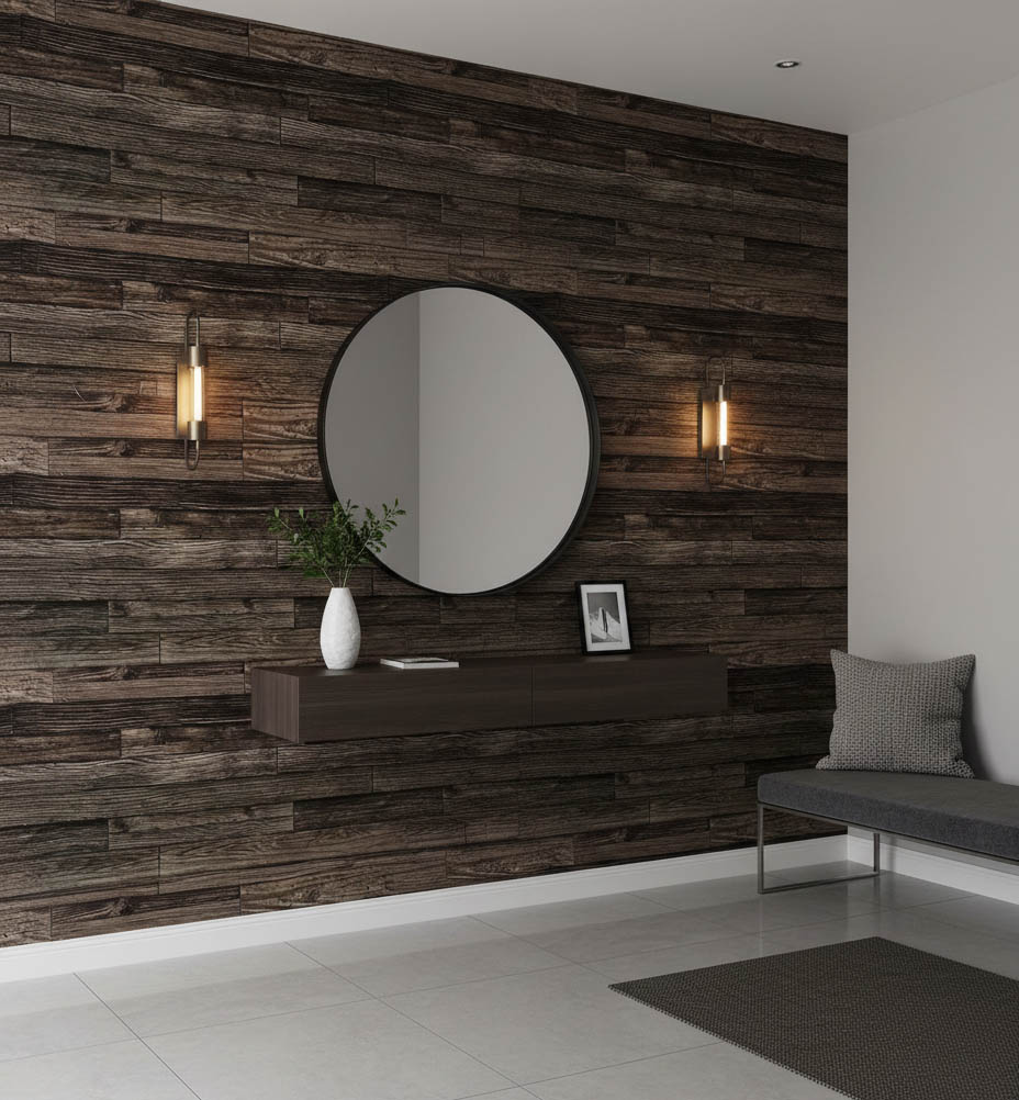 Koyu Kahve Ahşap Desen 16 M2 Duvar Kağıdı 65150-4