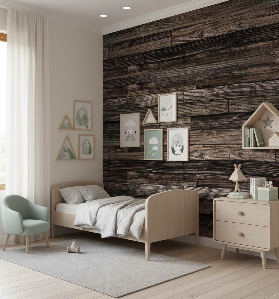 Koyu Kahve Ahşap Desen 16 M2 Duvar Kağıdı 65150-4