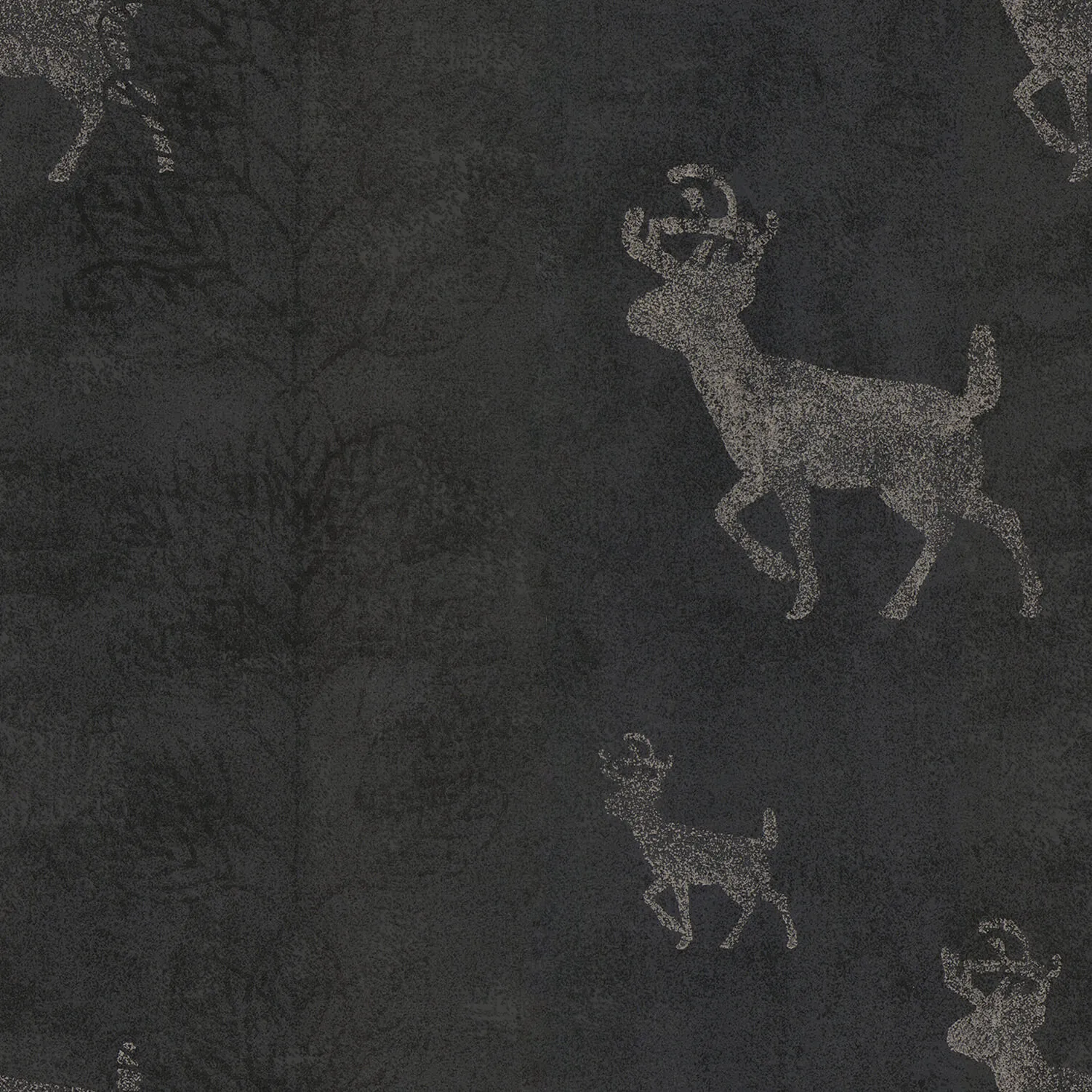 Koyu Zemin Geyik Detay Duvar Kağıdı 3005