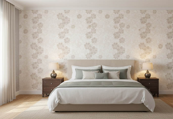 Krem  Çiçekli 16 M2 Duvar Kağıdı 771031