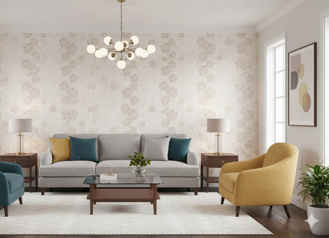 Krem  Çiçekli 16 M2 Duvar Kağıdı 771031