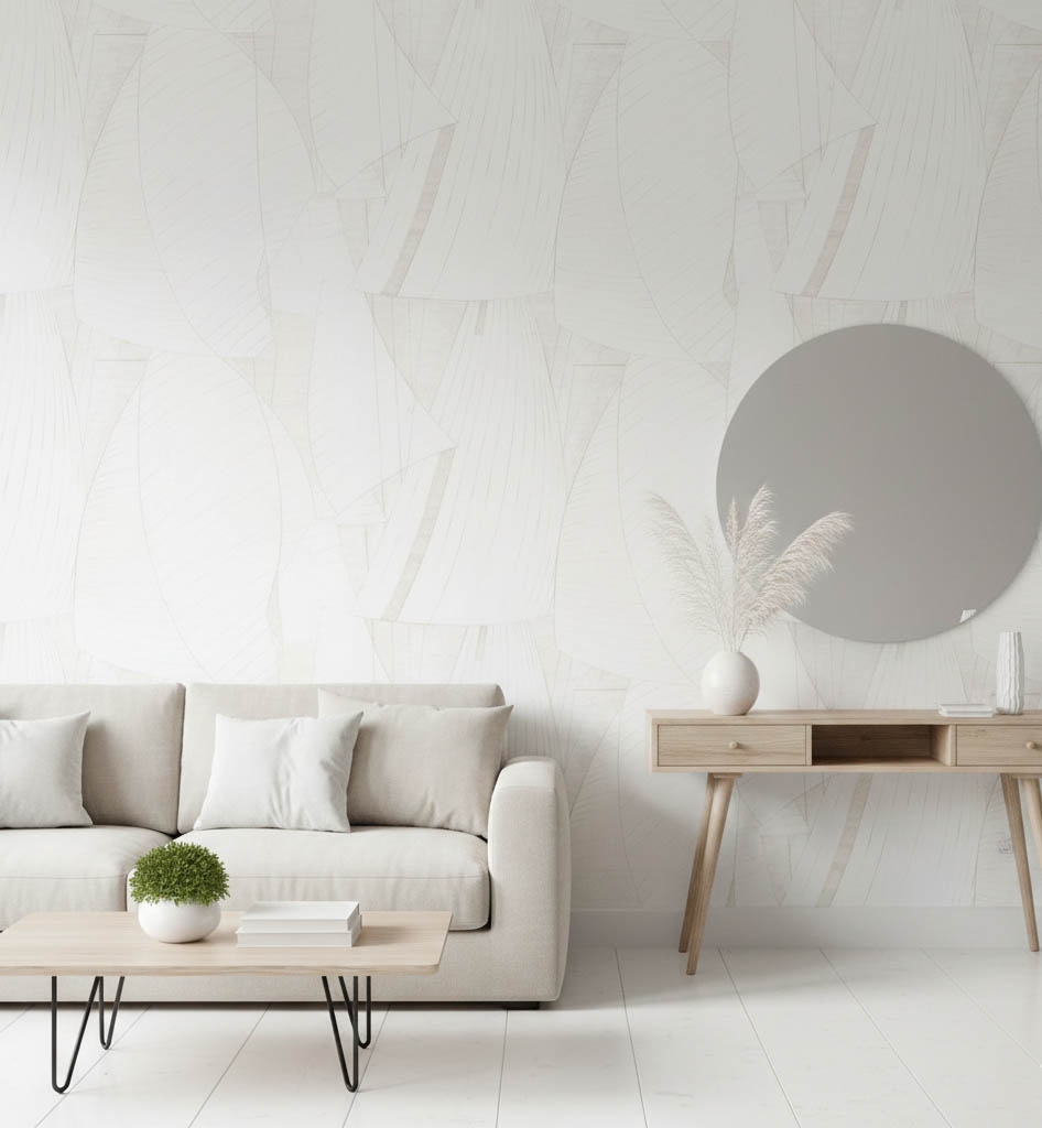 Krem Beyaz Yelken Desenli Duvar Kağıdı 2868