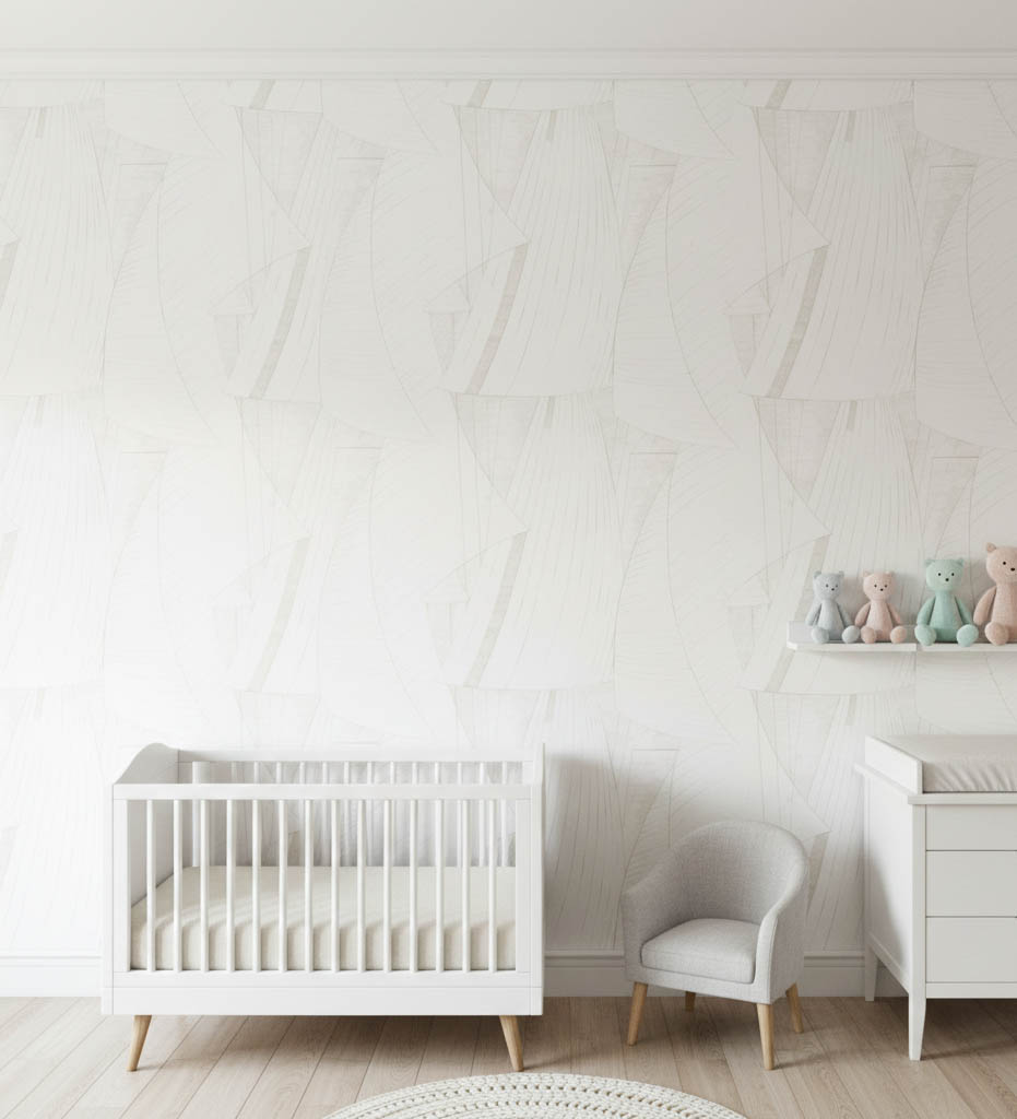 Krem Beyaz Yelken Desenli Duvar Kağıdı 2868