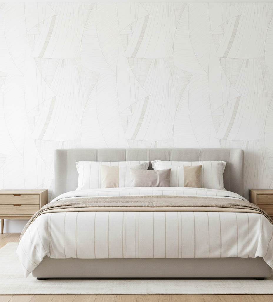 Krem Beyaz Yelken Desenli Duvar Kağıdı 2868