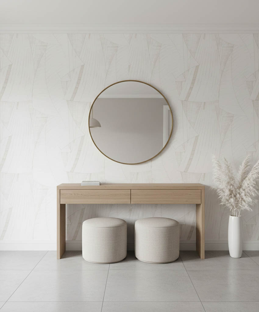 Krem Beyaz Yelken Desenli Duvar Kağıdı 2868