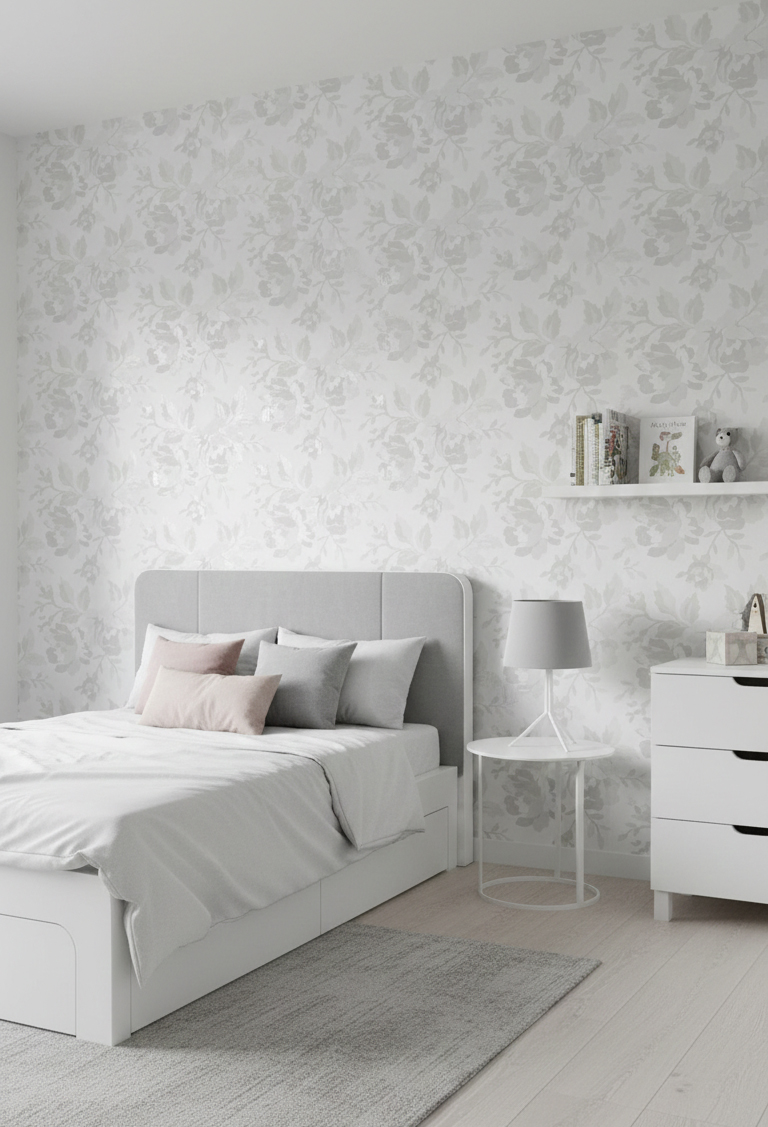 Krem Çiçek  Desen Duvar Kağıdı 2933