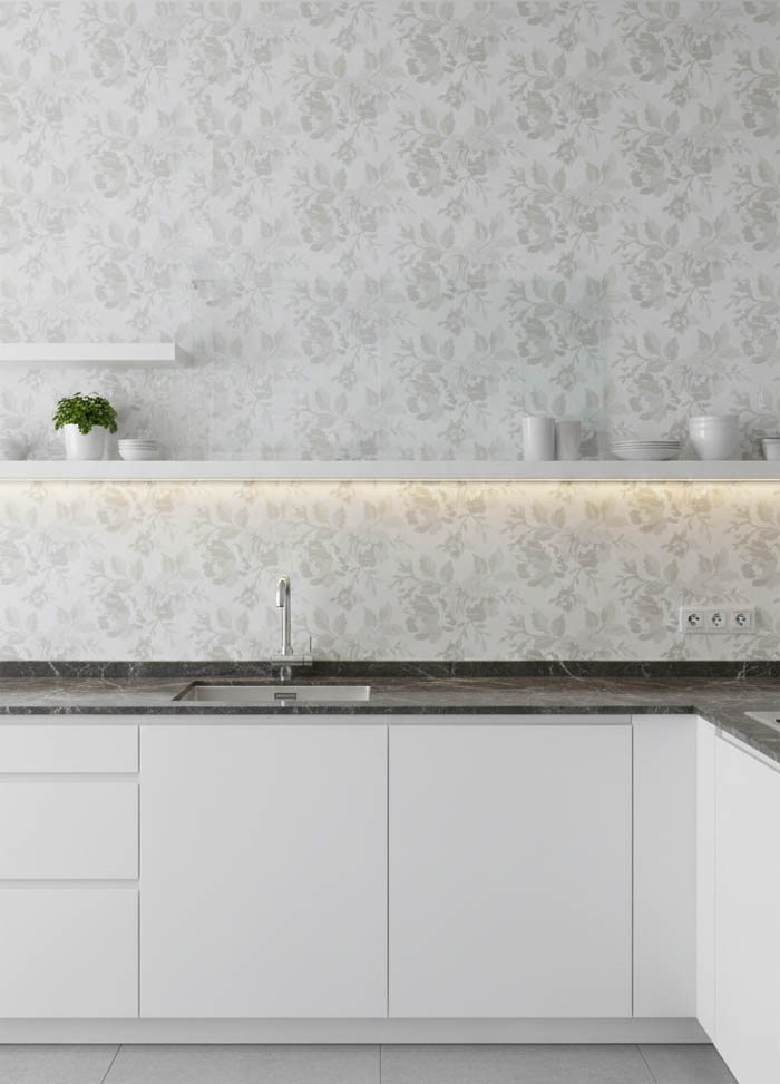 Krem Çiçek  Desen Duvar Kağıdı 2933