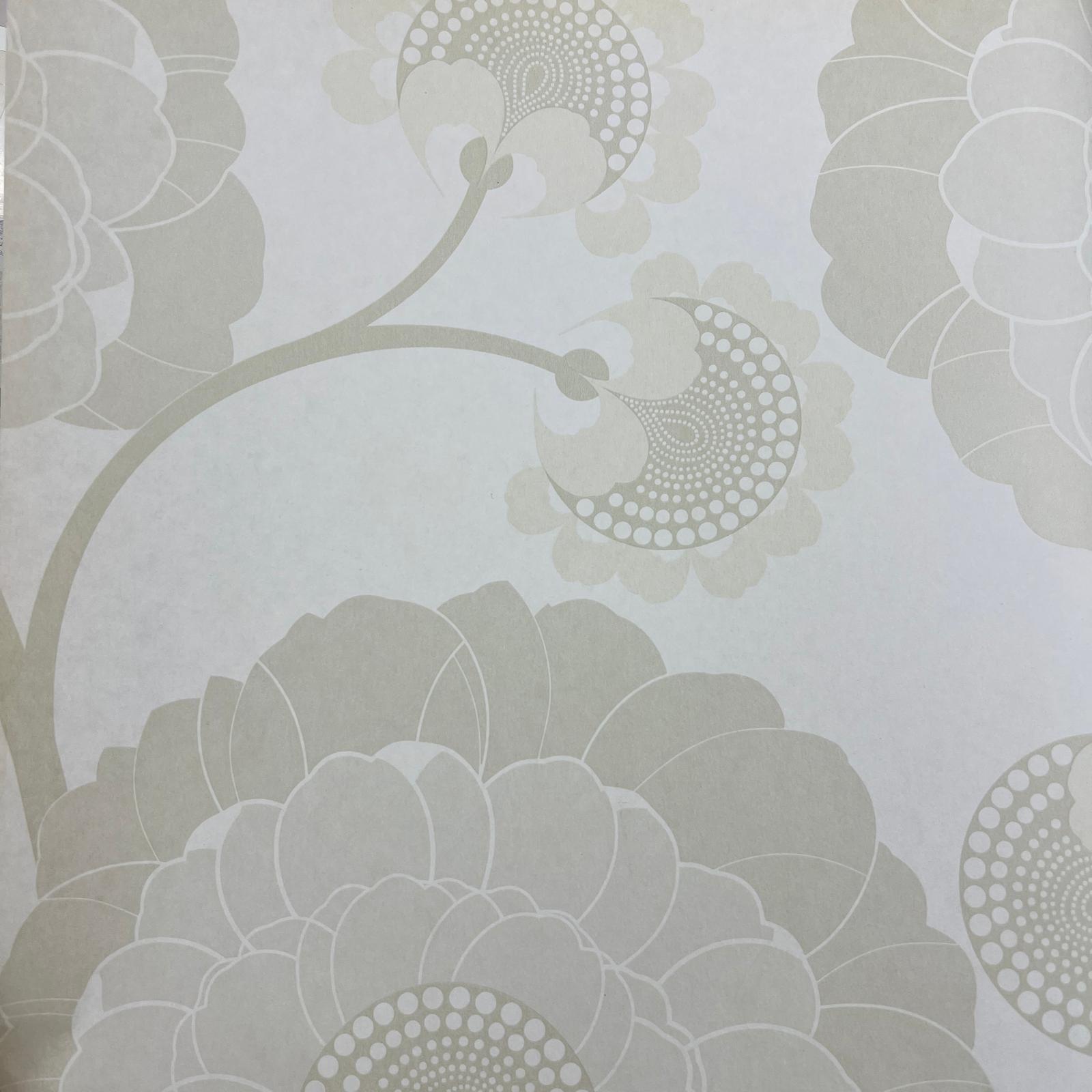 Krem Çiçek Desen Duvar Kağıdı 11036