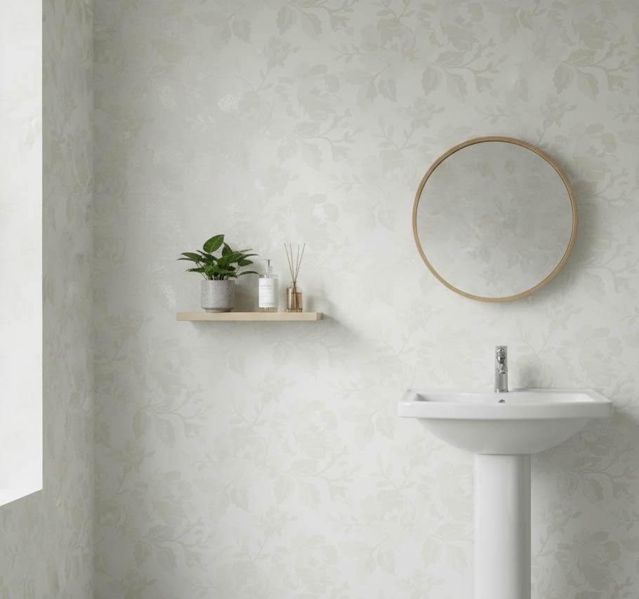 Krem Çiçek Desenli Duvar Kağıdı 2932