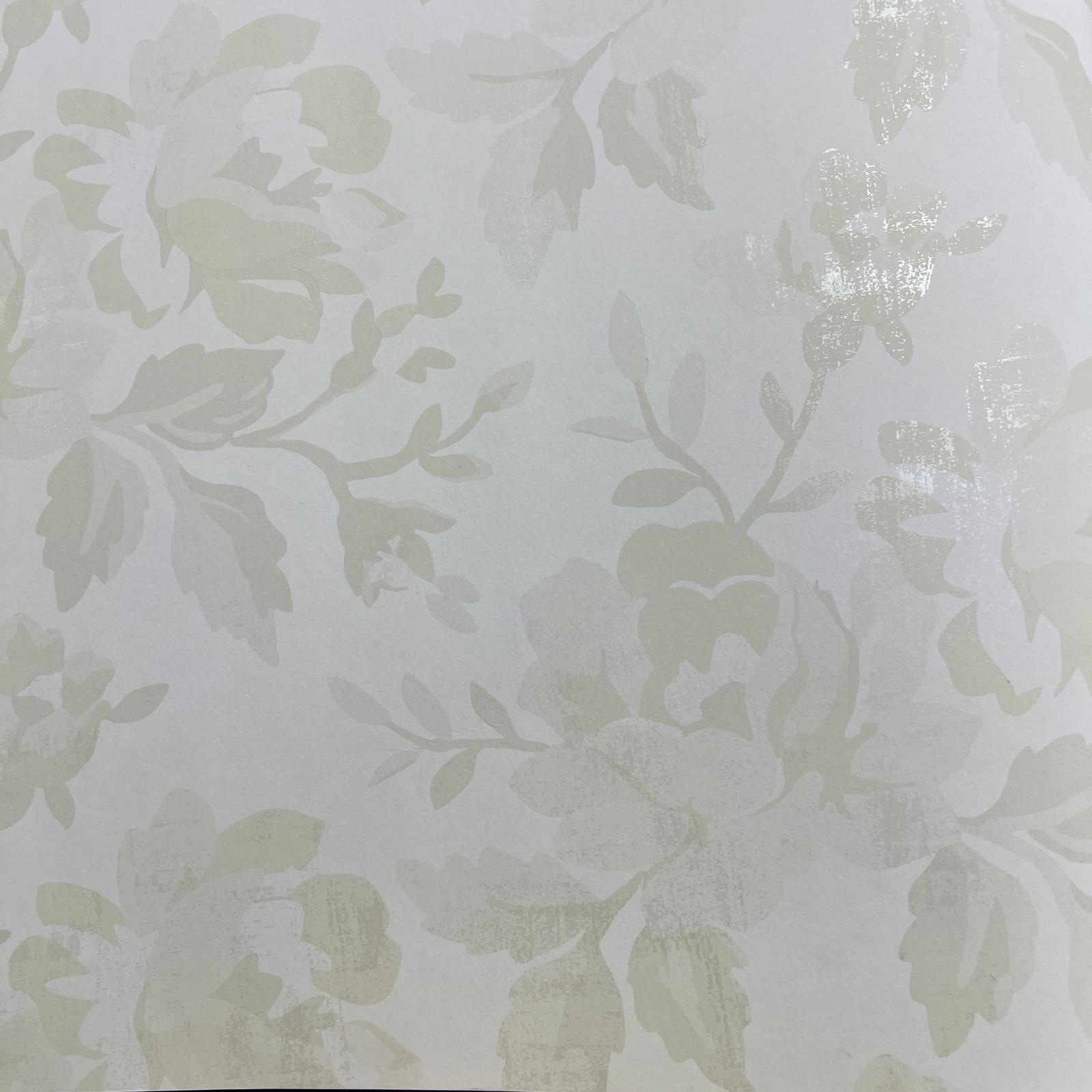 Krem Çiçek Desenli Duvar Kağıdı 2932