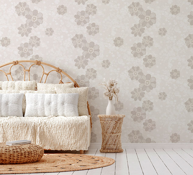 Krem  Çiçekli 16 M2 Duvar Kağıdı 771031