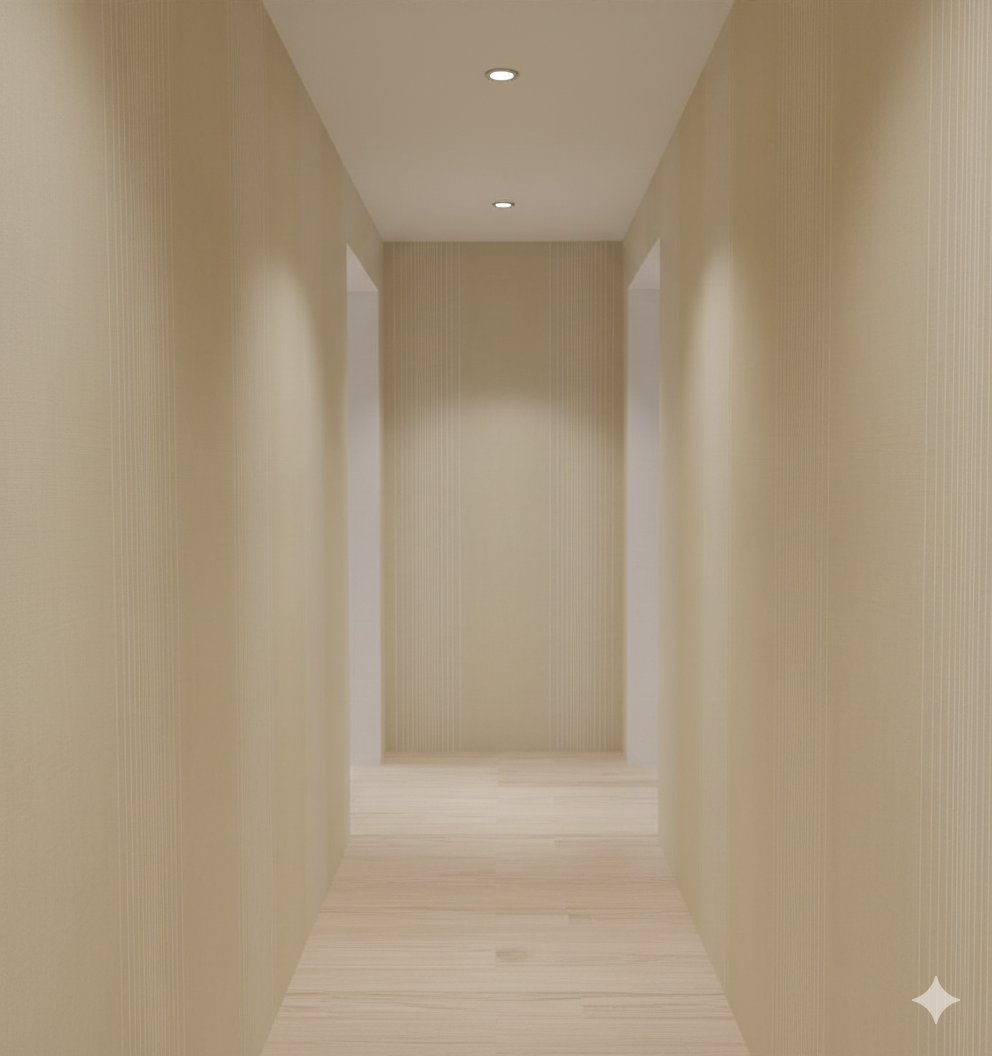 Krem Çizgili Dokulu Duvar Kağıdı 53350