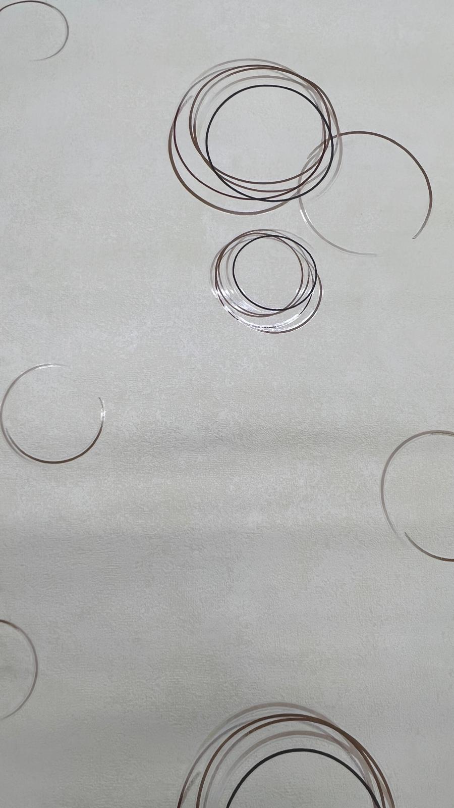 Krem Kahve Yuvarlak Desenli Ucuz Duvar Kağıdı 53626