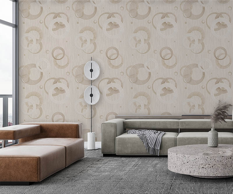 Krem Kahverengi Geometrik Desen Ucuz  Duvar Kağıdı 531602