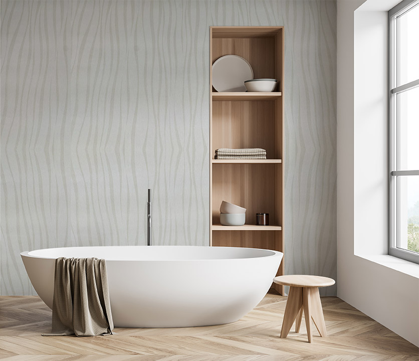 Krem Kendinden Dikey Dalga Model 16 M2 Duvar Kağıdı 391762