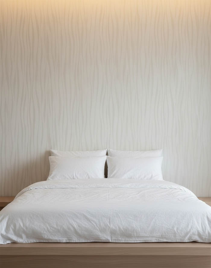 Krem Kendinden Dikey Dalga Model 16 M2 Duvar Kağıdı 391762