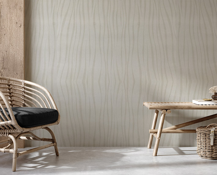 Krem Kendinden Dikey Dalga Model 16 M2 Duvar Kağıdı 391762