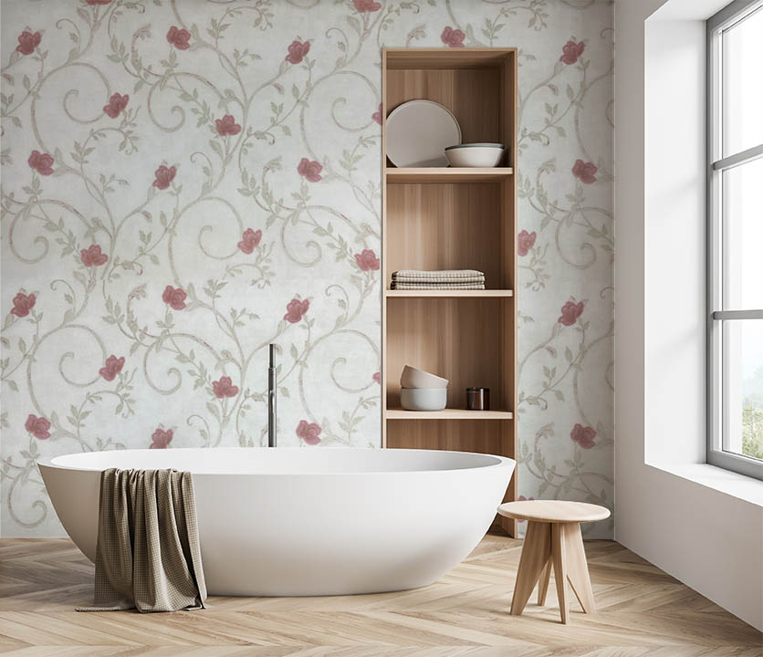 Krem Pembe Çiçek 16 M2 Duvar Kağıdı 92175