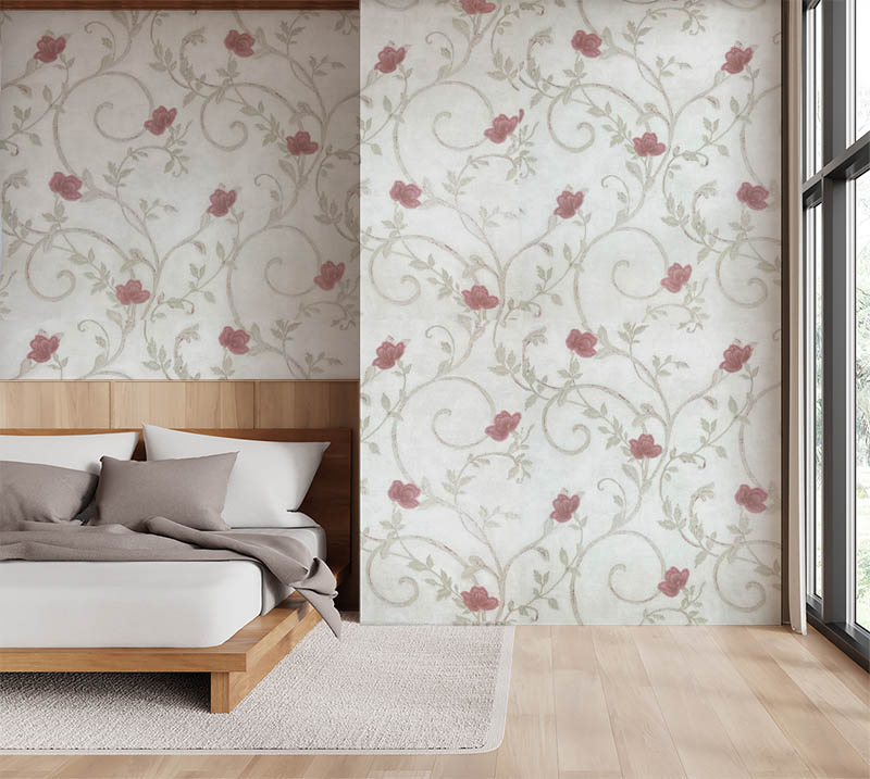 Krem Pembe Çiçek 16 M2 Duvar Kağıdı 92175