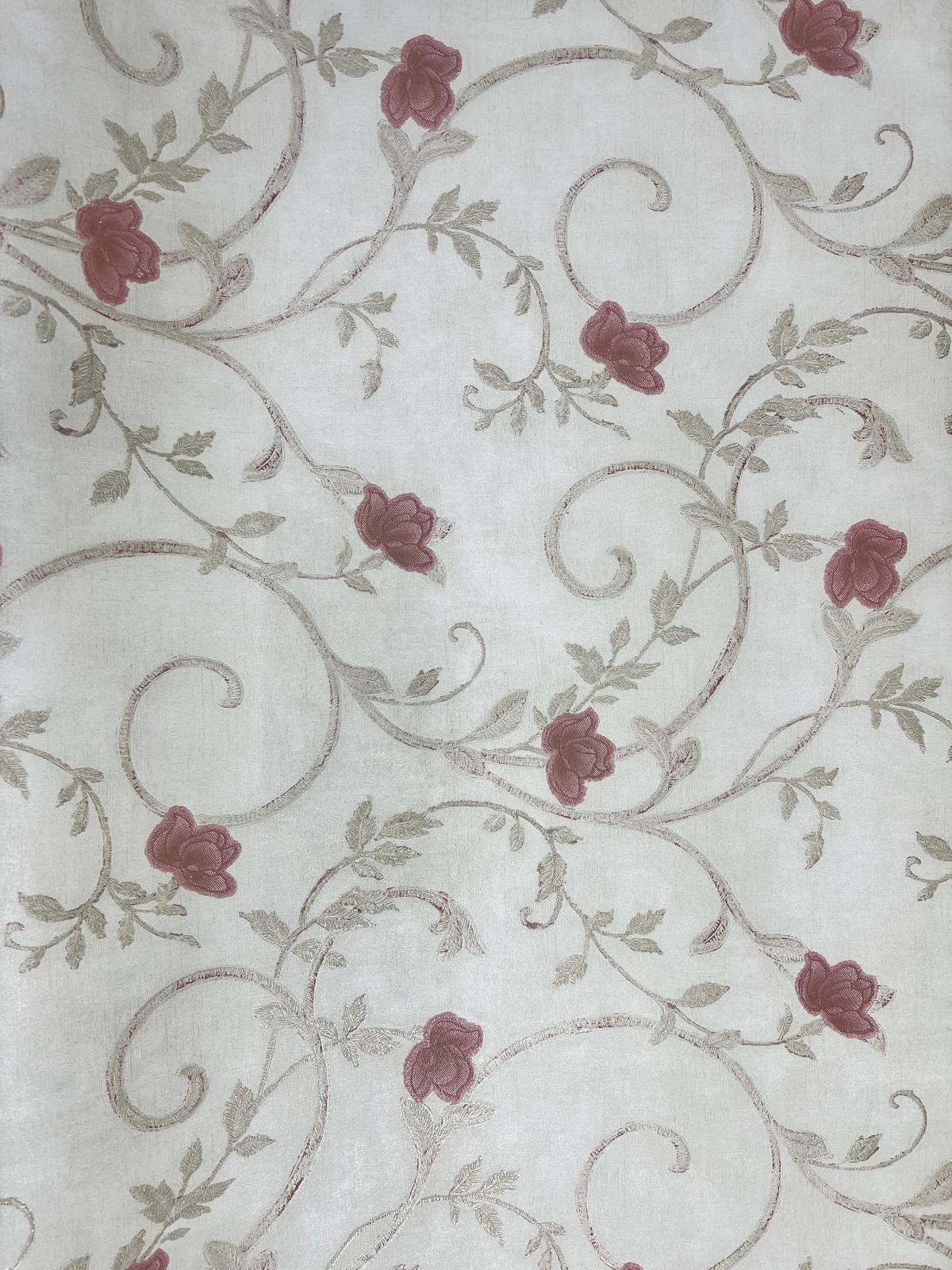 Krem Pembe Çiçek 16 M2 Duvar Kağıdı 92175