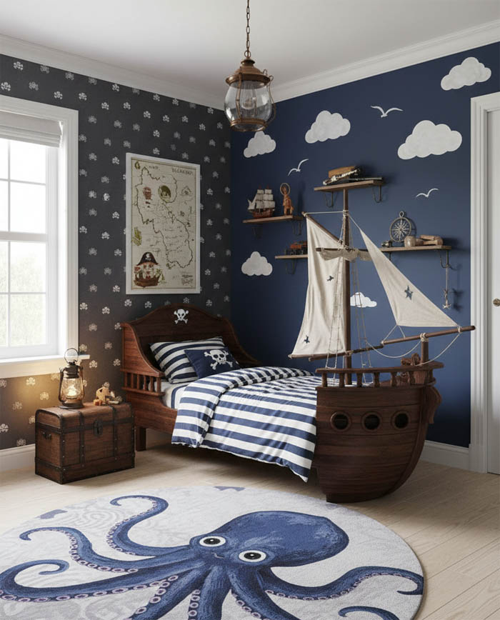 Kurukafa Desen Çocuk Odası Duvar Kağıdı Neon Duvar Kağıdı 