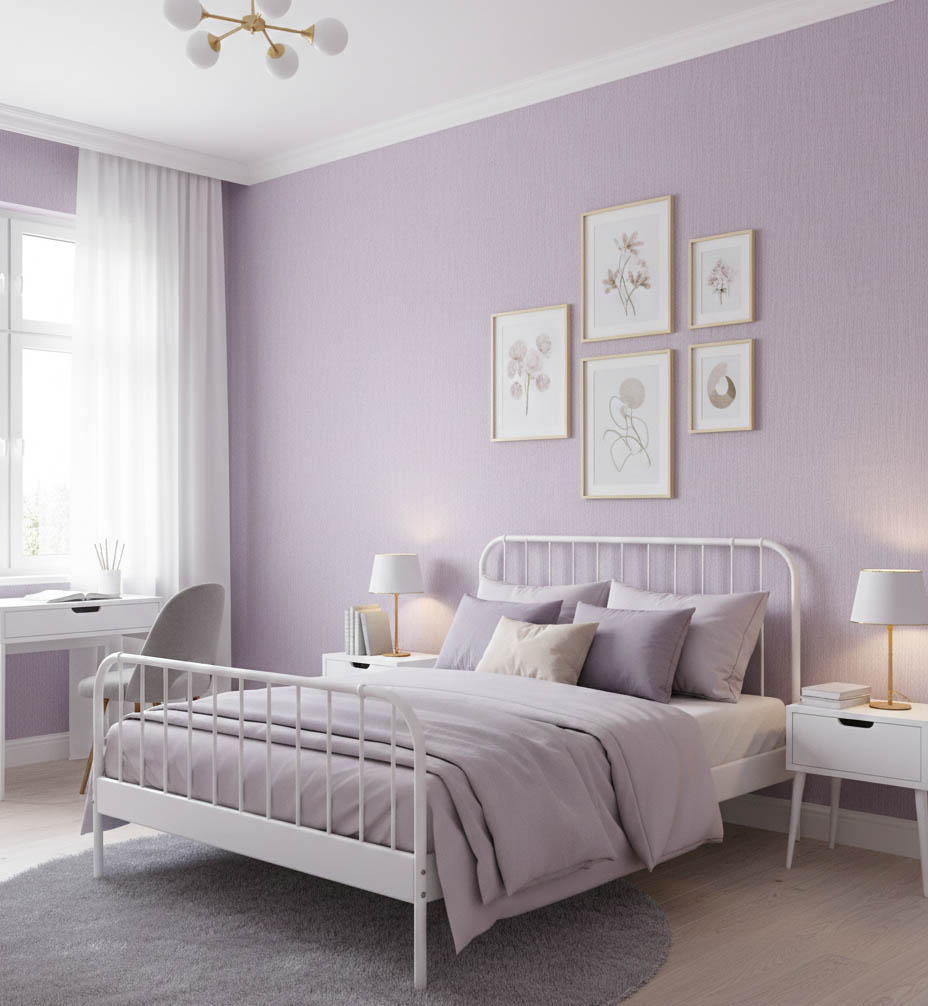 Lila Kendinden Dokulu Ucuz Duvar Kağıdı 771886