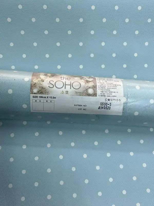 Mavi Beyaz Puantiyeli 16 M2 Çocuk Odası Duvar Kağıdı 