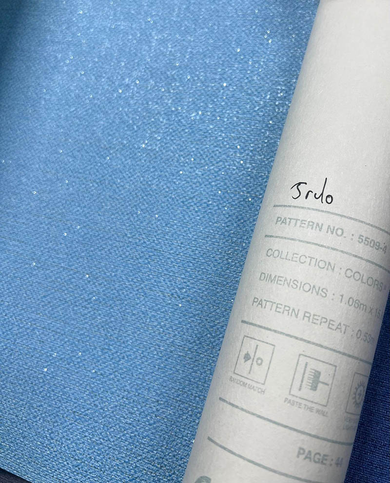 Mavi Dokulu Hafif Simli 16 M2 Duvar Kağıdı 55094