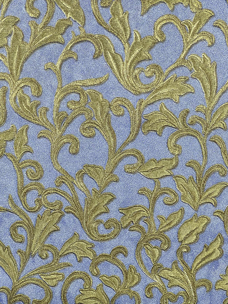 Mavi Gold Damks Desen İtalyan Duvar Kağıdı 41668