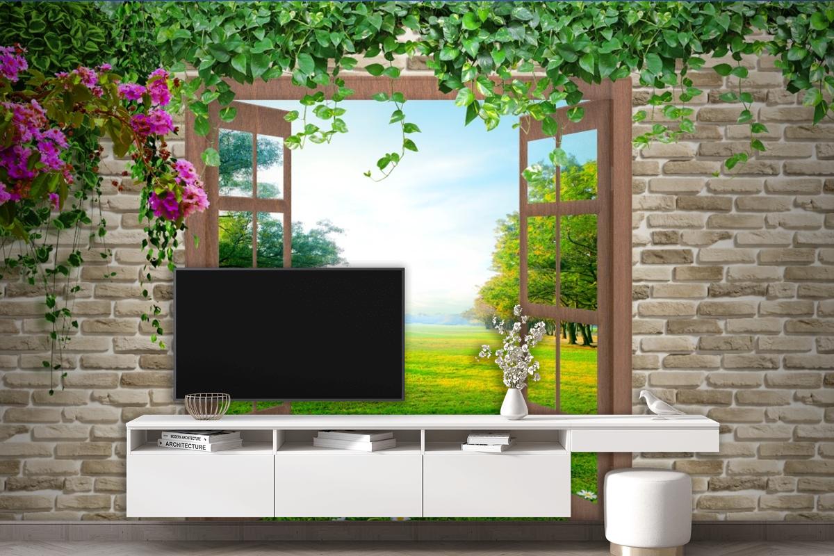 3D Pencere Duvar Kağıdı