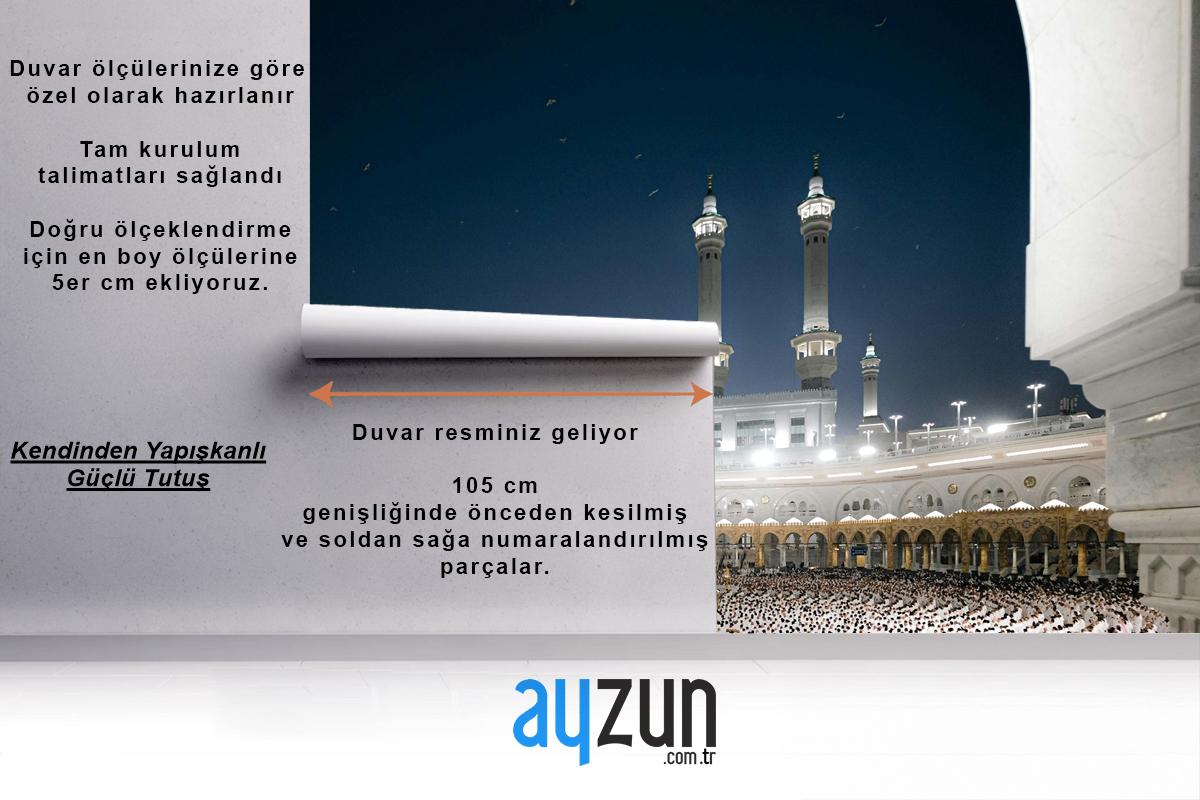 Gece Manzaralı 3D Kabe Duvar Kağıdı