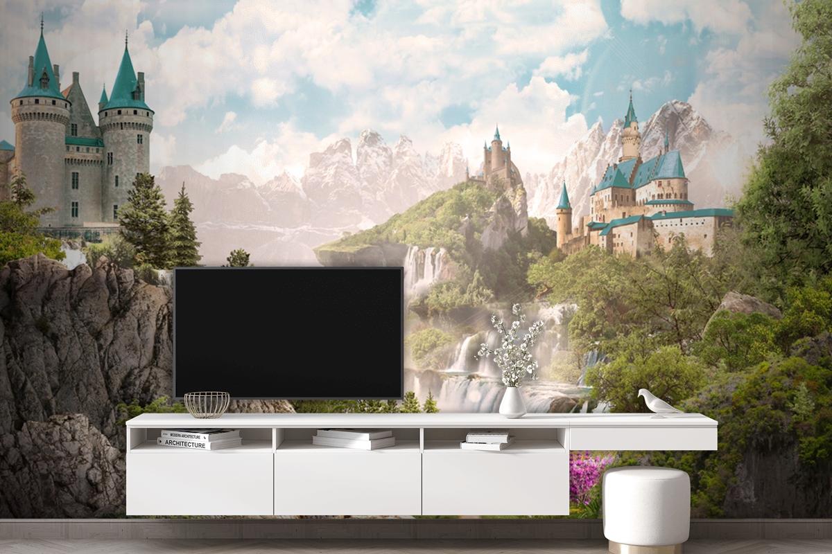 Sihirli Orman Ve Şato Duvar Kağıdı