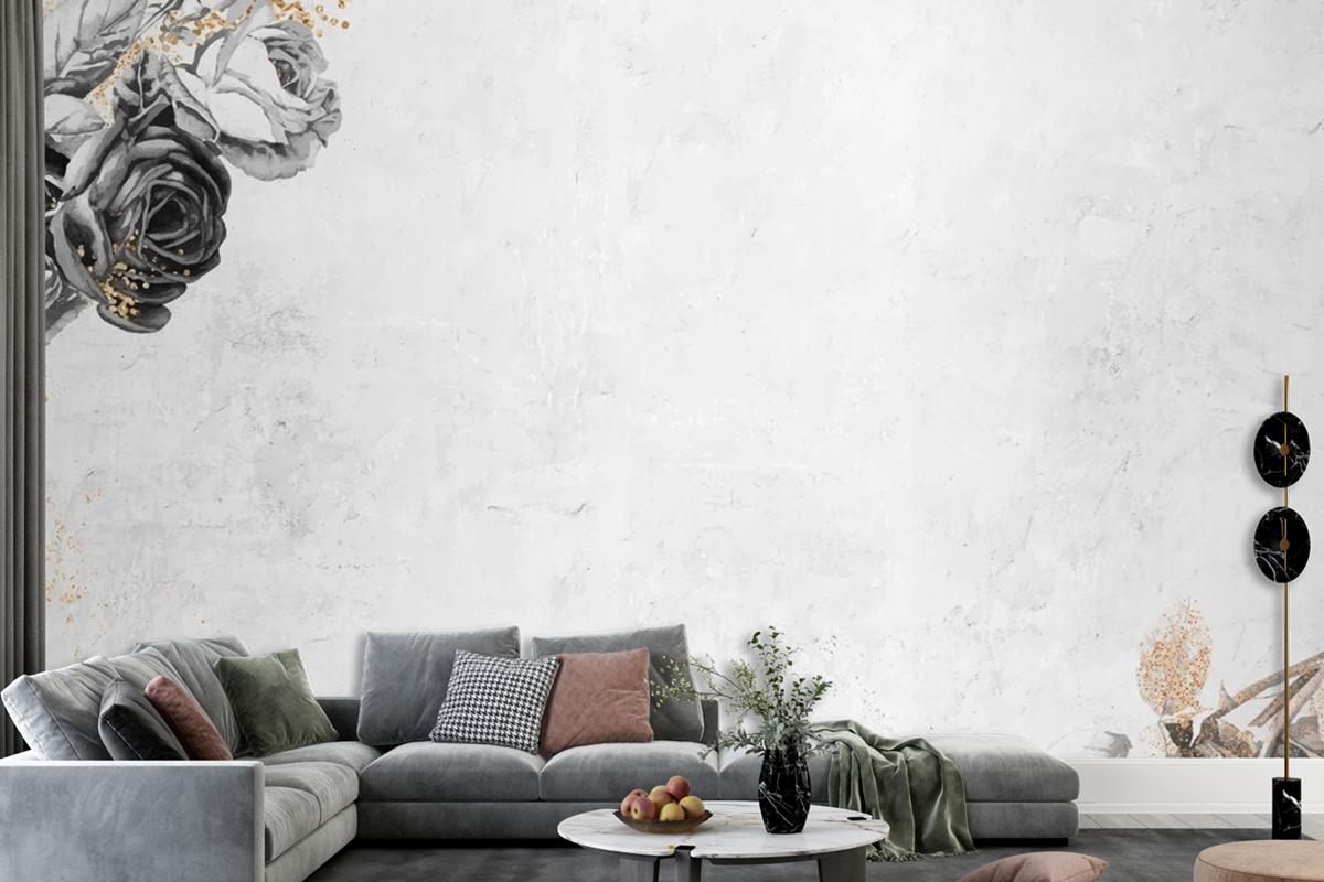 Boş Çiçek Pırıltılı Arka Plan Oturma Odası Duvar Kağıdı