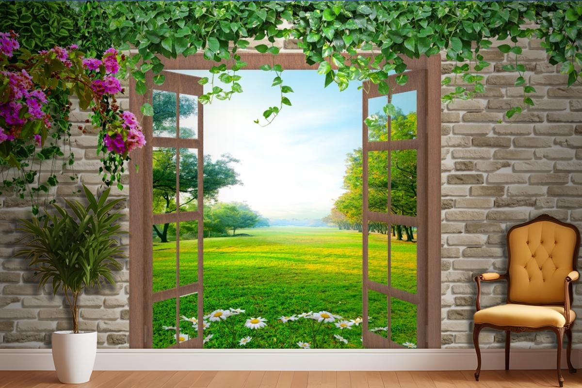 3D Pencere Duvar Kağıdı