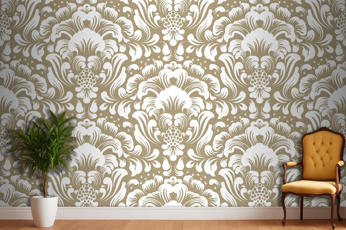 Süs Damask Dikişsiz Desen Duvar Kağıdı