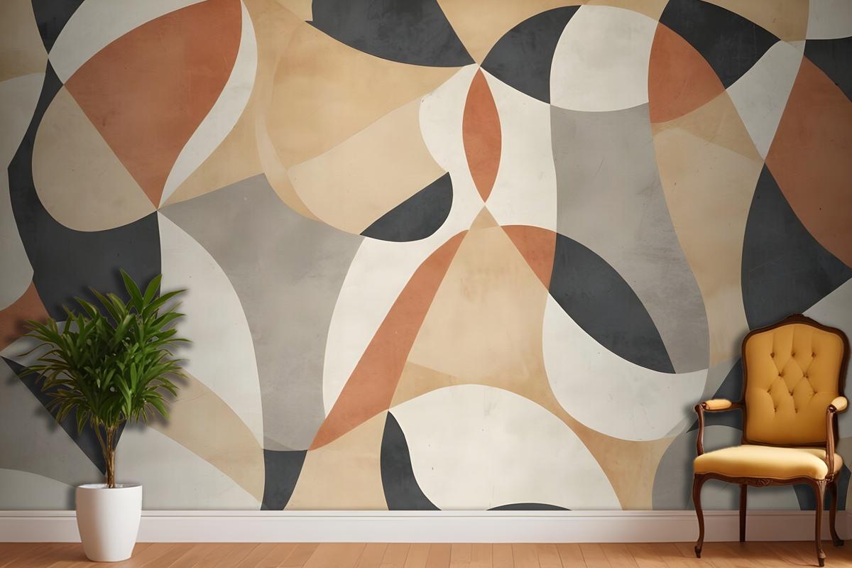 Boho Geometrik Soyut Sanat Duvar Kağıdı 