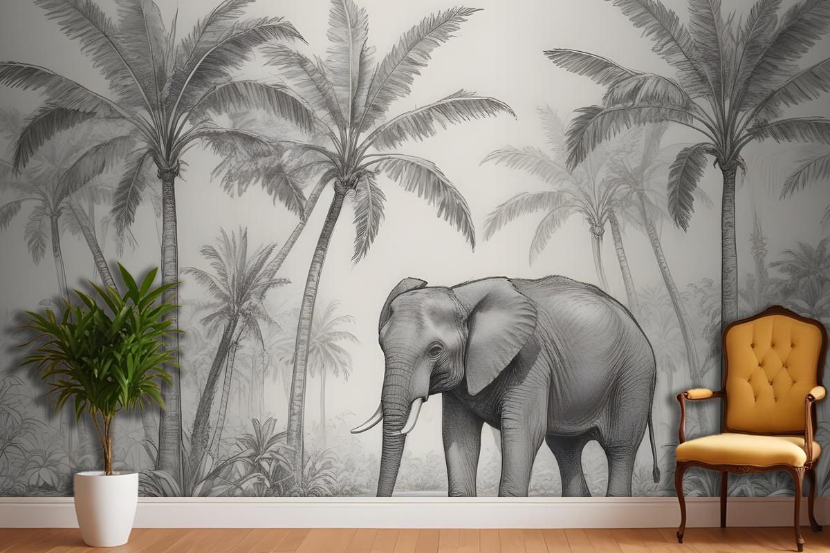 Loxodonta Vintage Explorer Yatak Odası Duvar Kağıdı